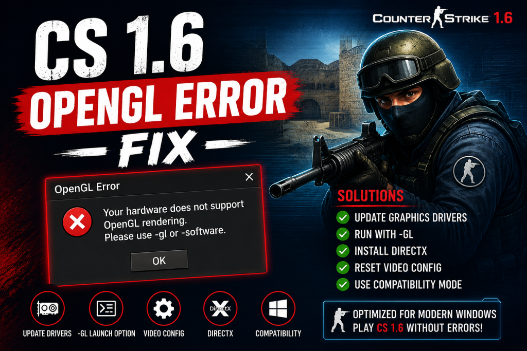 CS 1.6 OpenGL Error Fix – How to Solve It